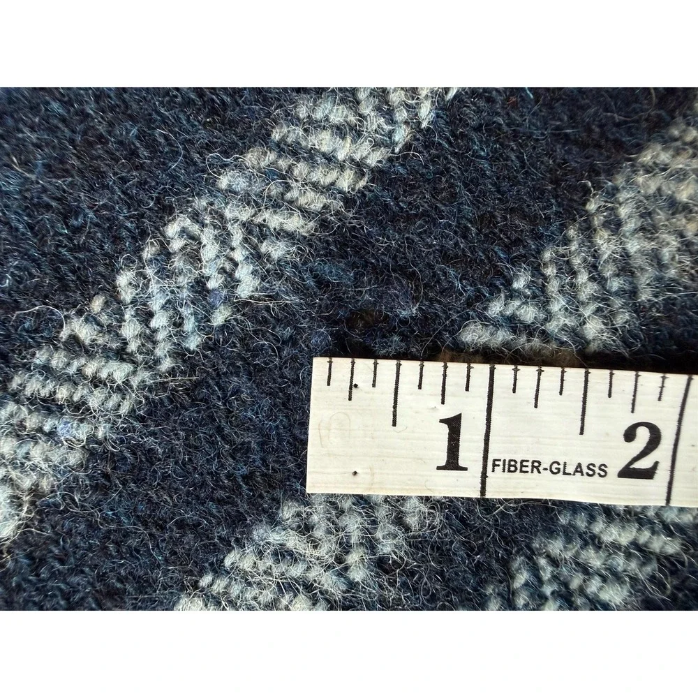 Vintage Avoca Handweavers Ireland 100% Wool Plaid Throw Blanket Shawl 36x57 Blue